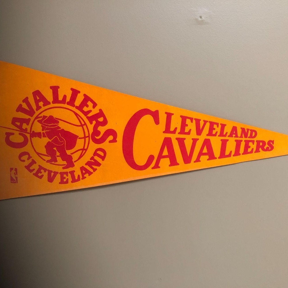 Vintage 1970s Cleveland Cavaliers NBA Felt Pennant Cavs Musketeer Logo 12X30